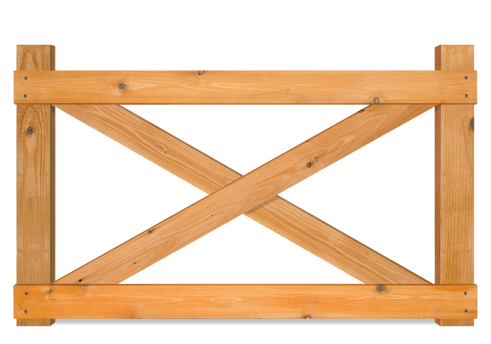 Crossbuck decorative farm fence in the Upstate of South Carolina area.