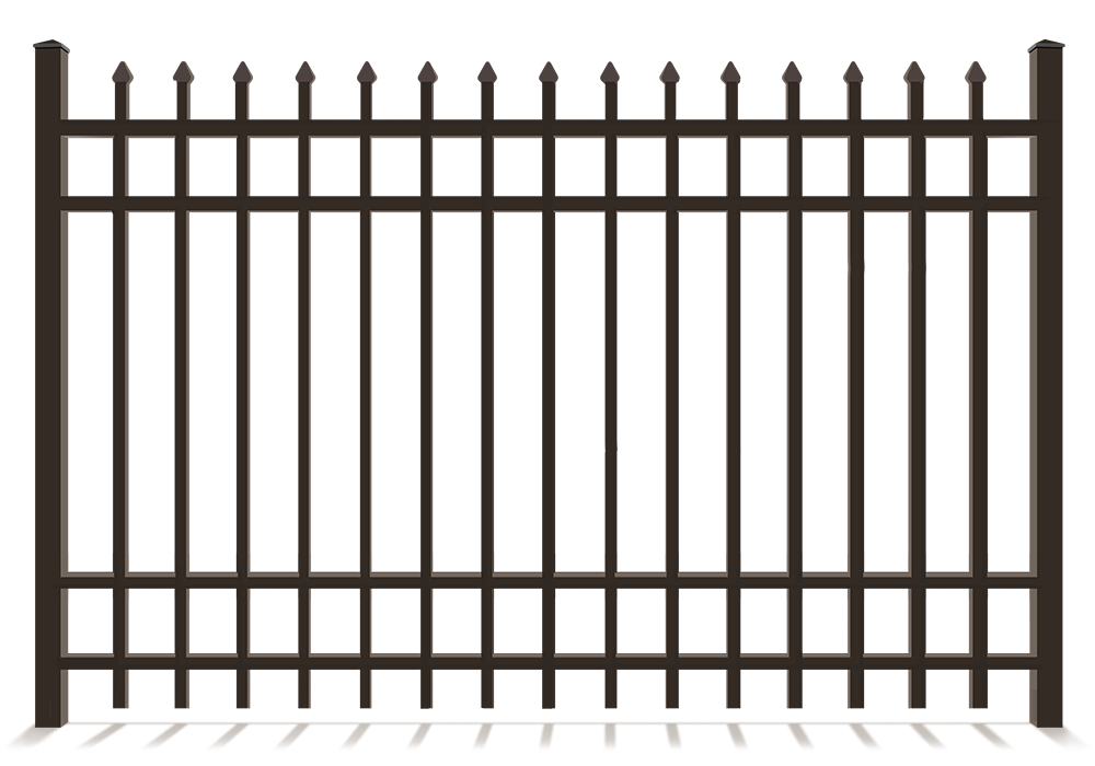 Decorative Black Metal Fence With 4-Rails in Upstate of South Carolina