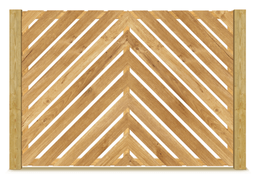 Herringbone wood fence in Upstate of South Carolina
