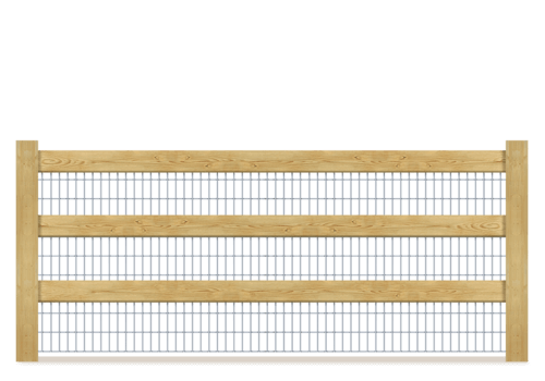 Post & Board With Wire Mesh wood fence in Upstate of South Carolina